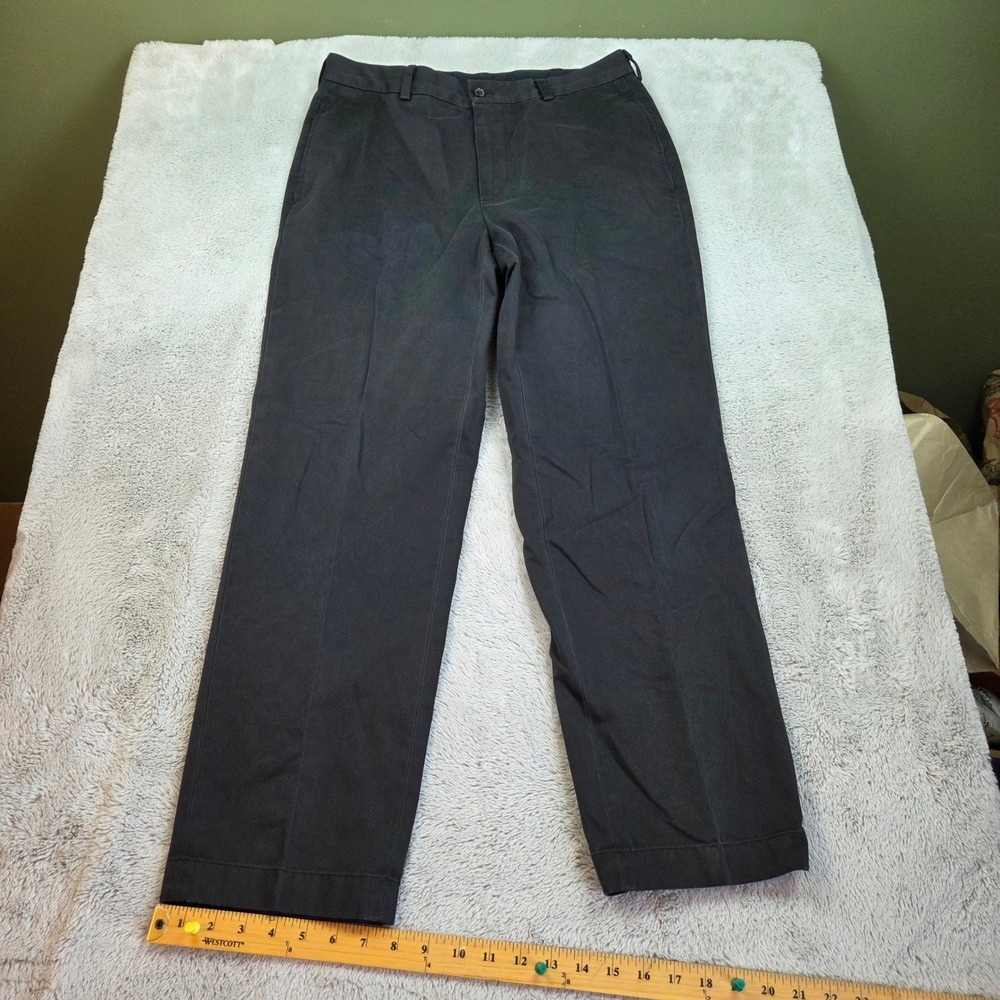Brooks Brothers Advantage Chino Clark Pants Mens 33x30 Straight Leg Twill Black